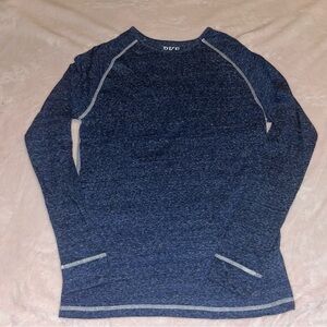 BKE Blue long sleeve shirt, size Medium, cotton and polyester, scoop neck